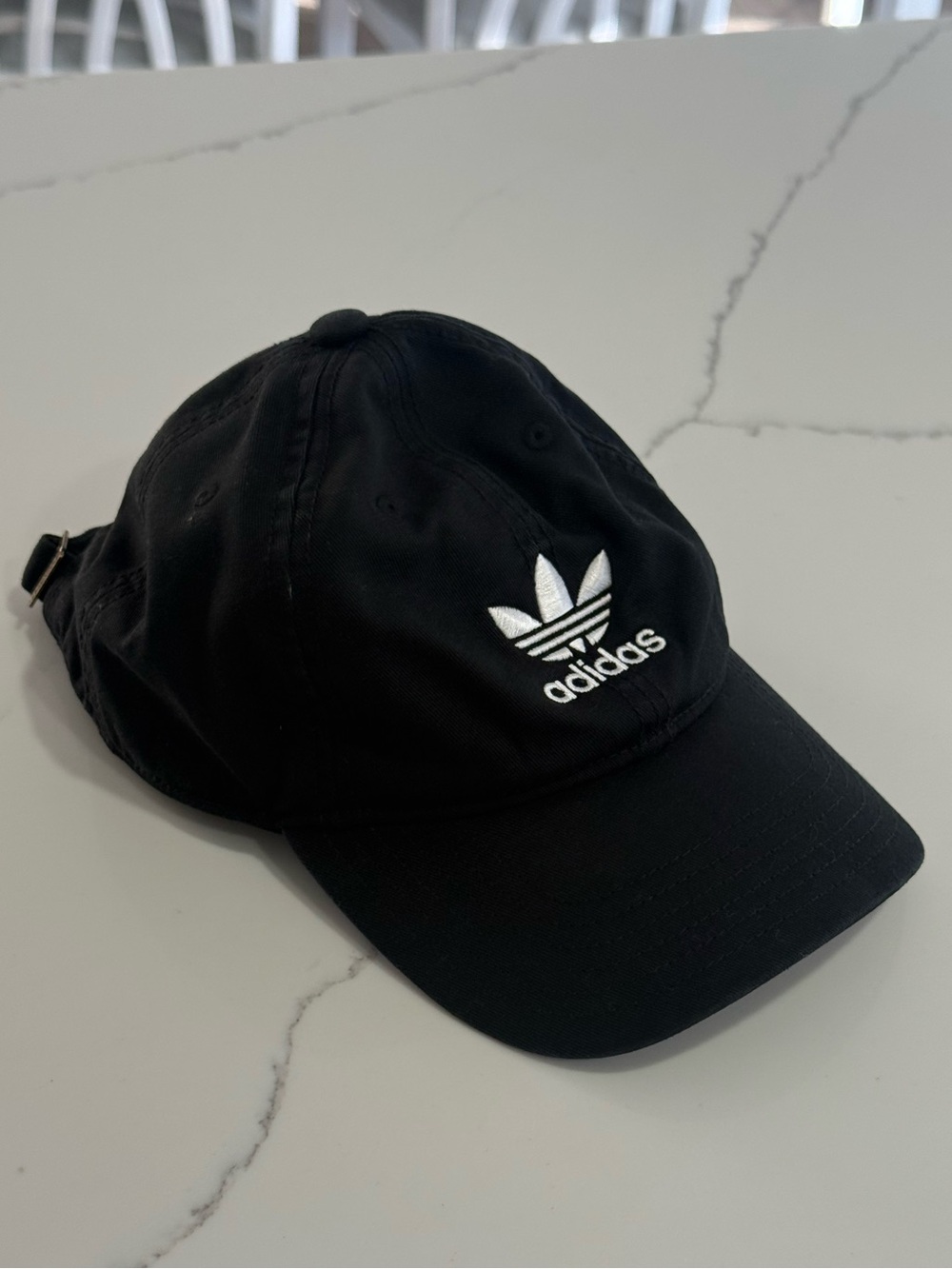 adidas Black Baseball Cap with White Trefoil